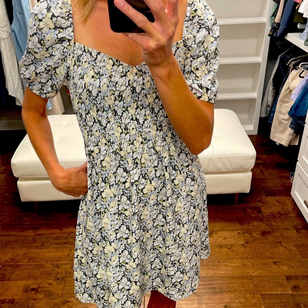 H&M Romantic Puff Sleeve Floral Dress